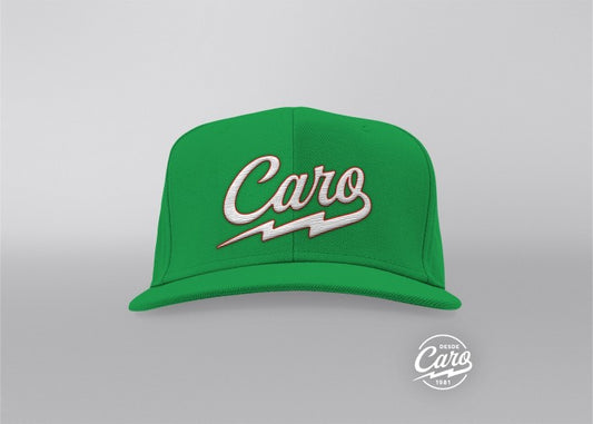 Caro Logo Snapback Green and White