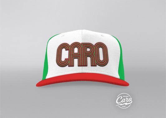 Caro Retro Snapback Green, Red and White